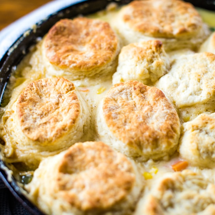 Chicken Pot Pie with Biscuits - Cleverly Simple