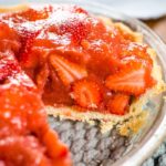 strawberry pie with slice