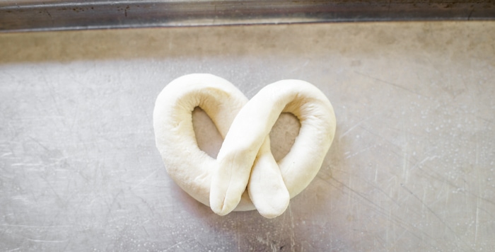 dough pretzel formed