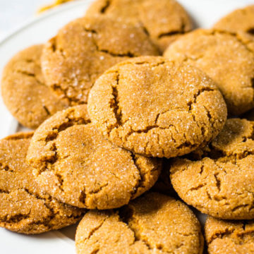 ginger snap cookies on white plate