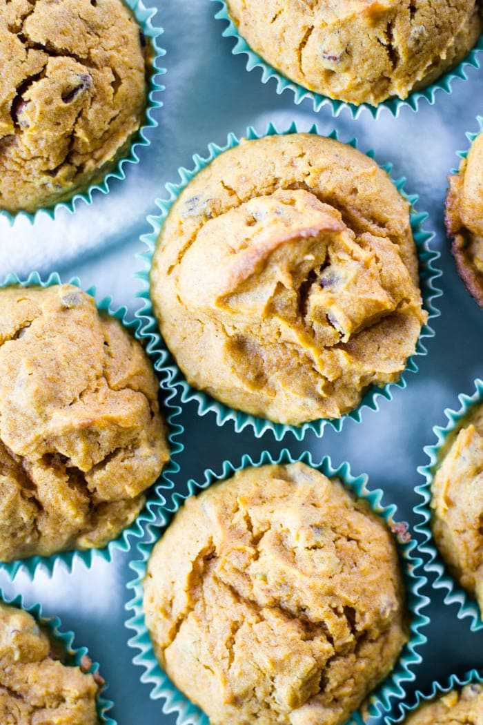 top of pumpkin spice muffins