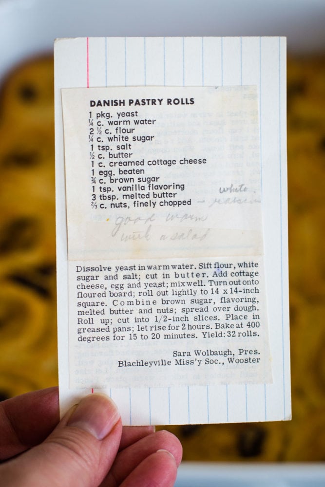 Danish Pastry Recipe Card