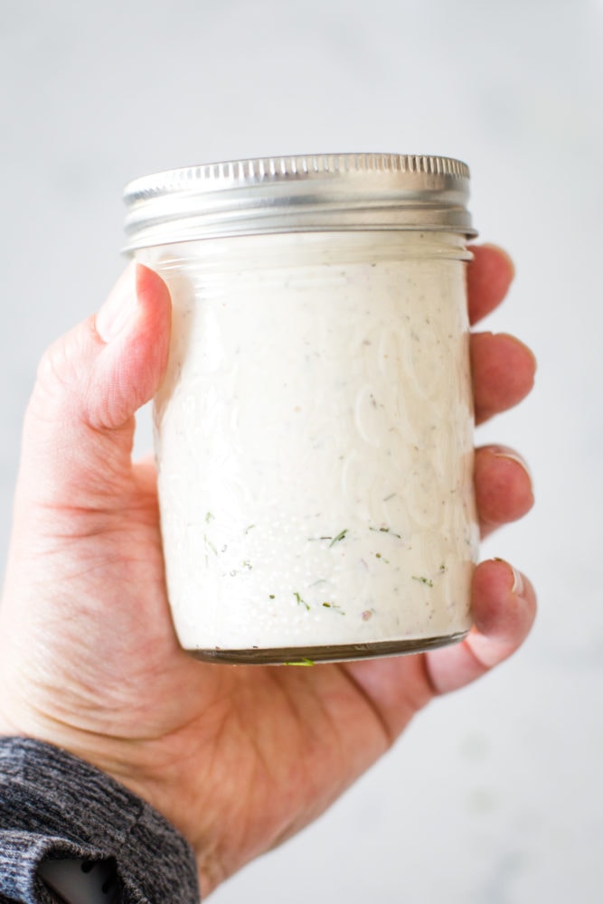 jar of homemade tartar sauce