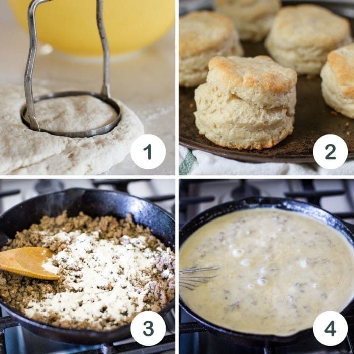 four photos on how to make the recipe