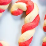candy cane cookie on plate