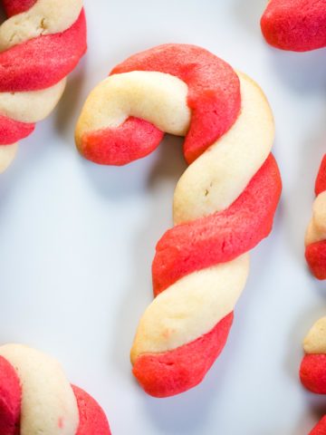 candy cane cookie on plate