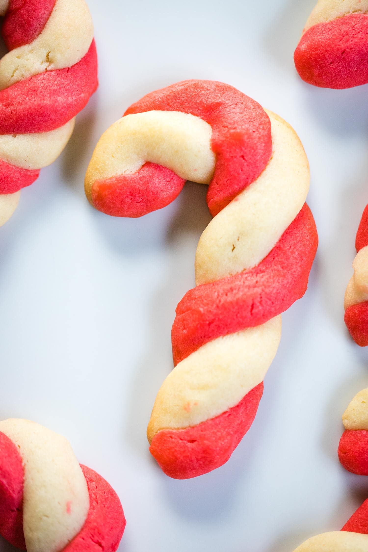 candy cane cookie on plate