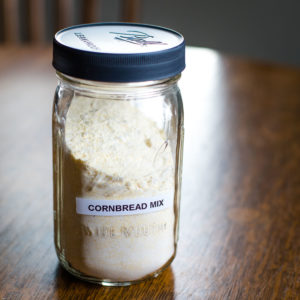 homemade cornbread mix in mason jar