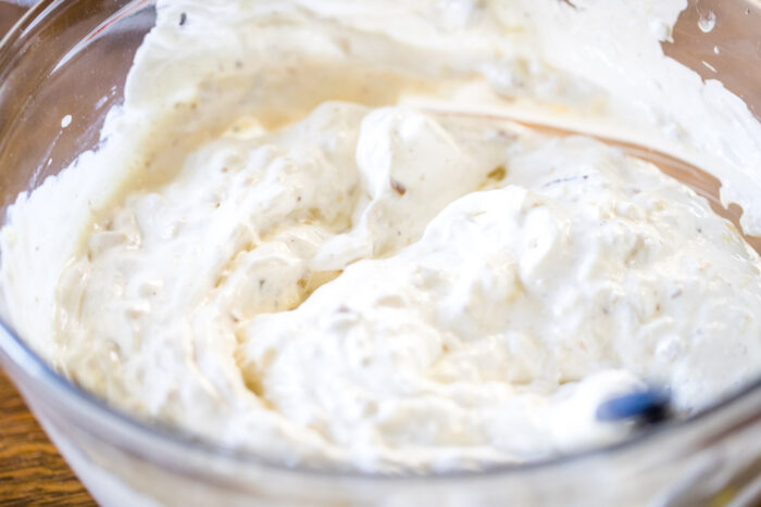 cool whip folded into pie filling