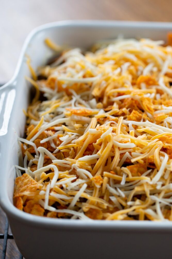 shredded cheese on top