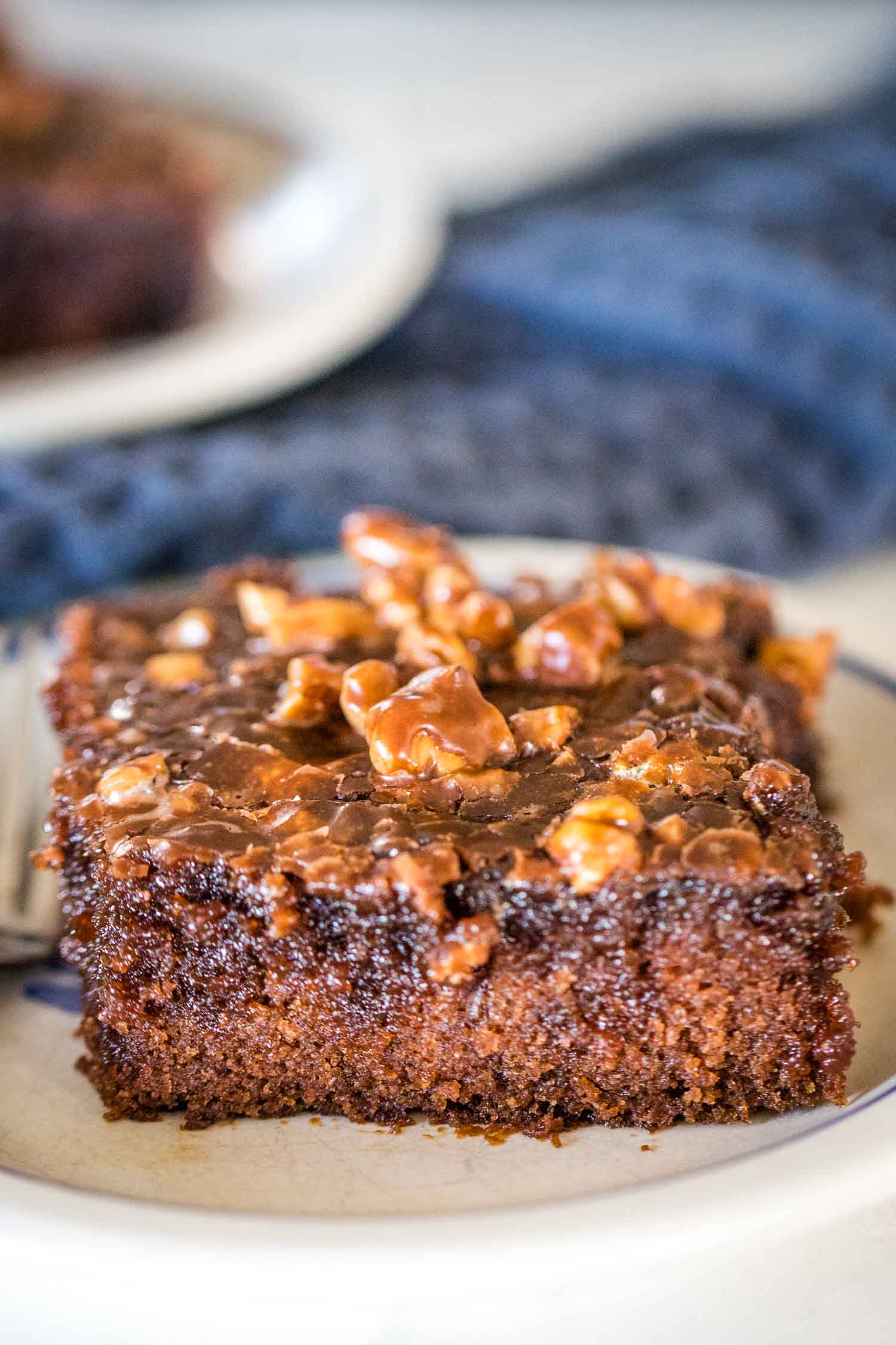 slice of coca cola cake on plate