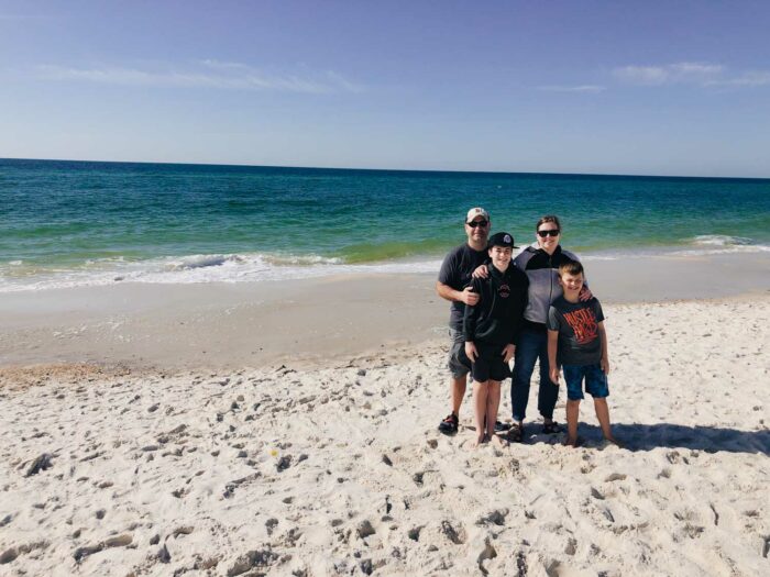 family on beach in Florida