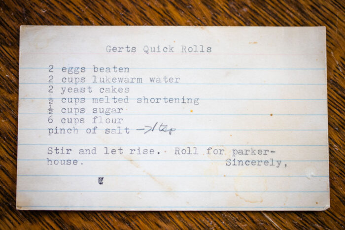 antique rolls recipe card