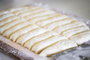 cut dough into strips