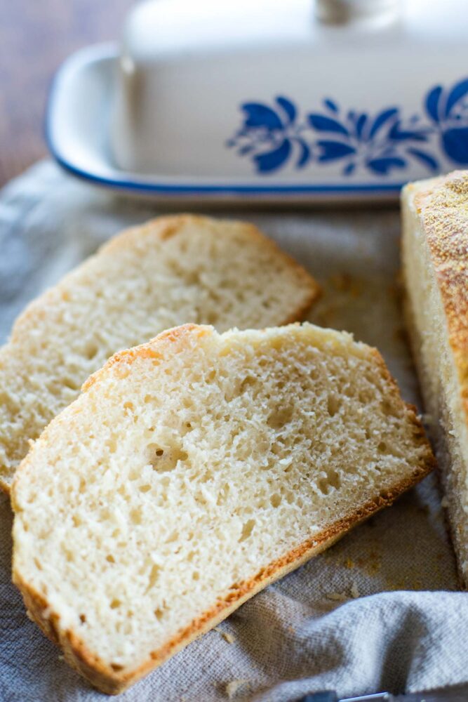 slices of english muffin bread beside loaf