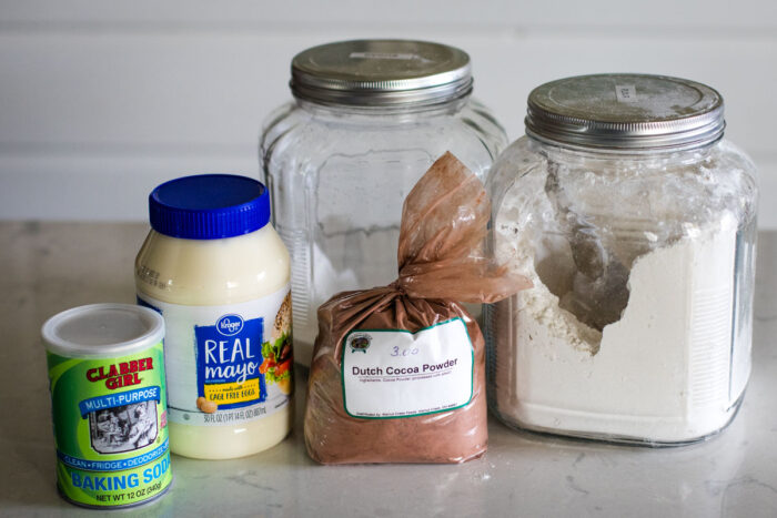 ingredients to make mayonnaise on kitchen counter