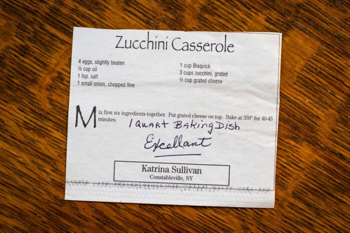 vintage recipe for zucchini casserole from newspaper