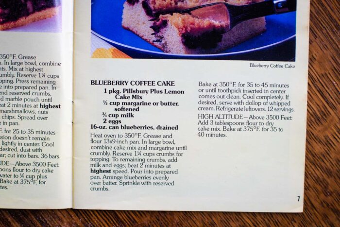 vintage recipe from 1979 PIllsbury cookbook