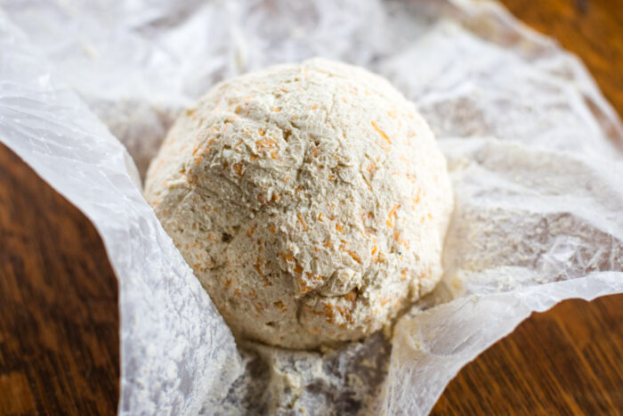 form cheese ball using wax paper