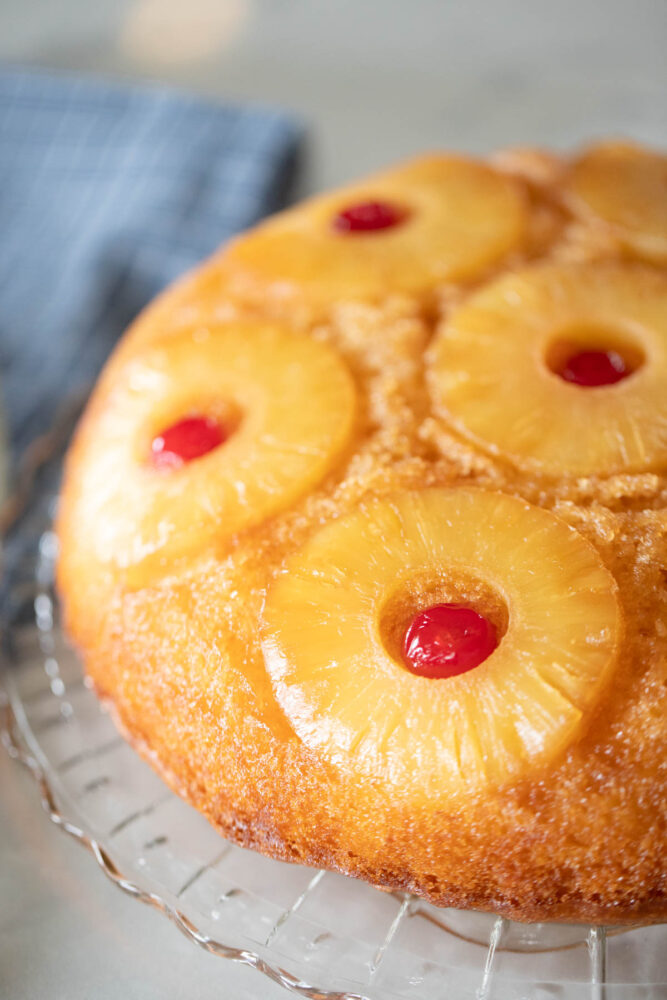 picture of pineapple upside cake on platter