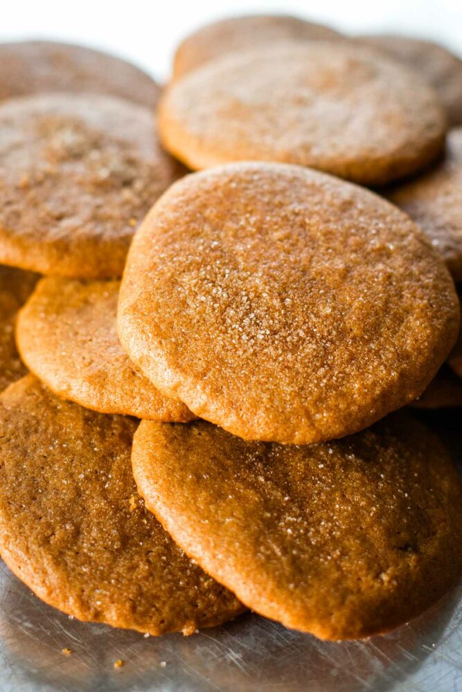 molasses cookies on plate