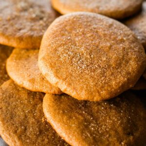 molasses cookies on plate