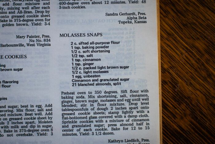 vintage recipe from cookbook