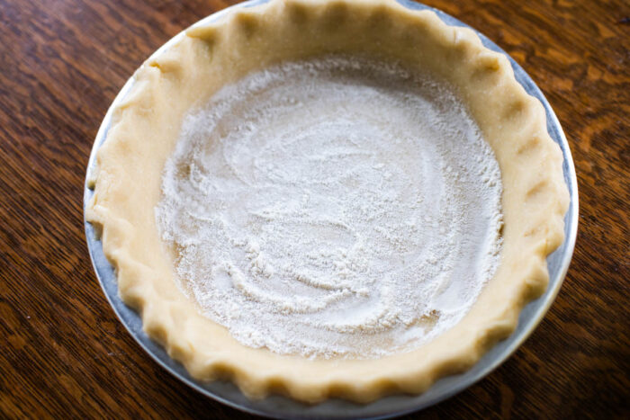 flour in base of pie filling to avoid sogginess