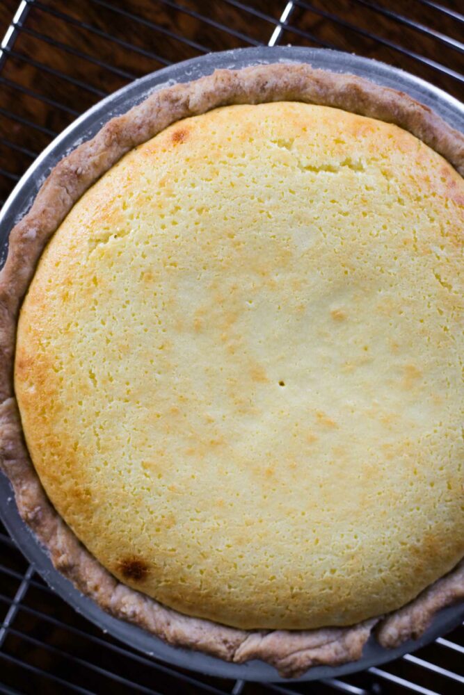 baked pie on cooling rack