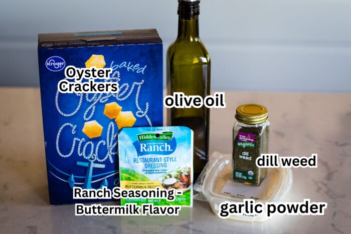 ingredients to make seasoned oyster crackers