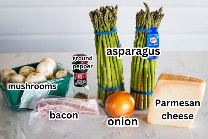 ingredients to make asparagus and mushrooms