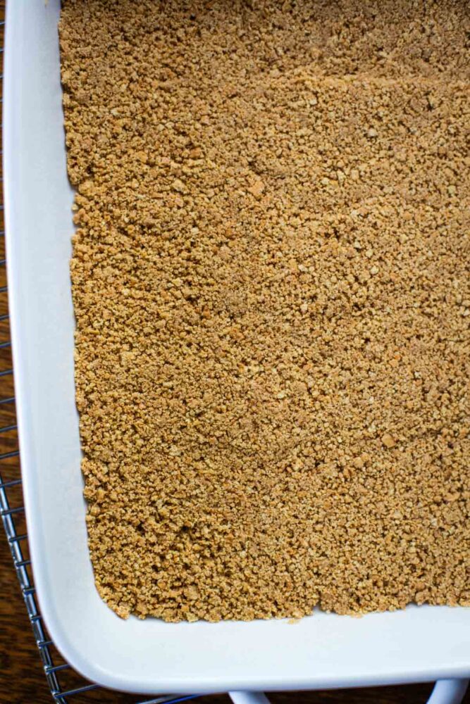 graham cracker crust baked in pan