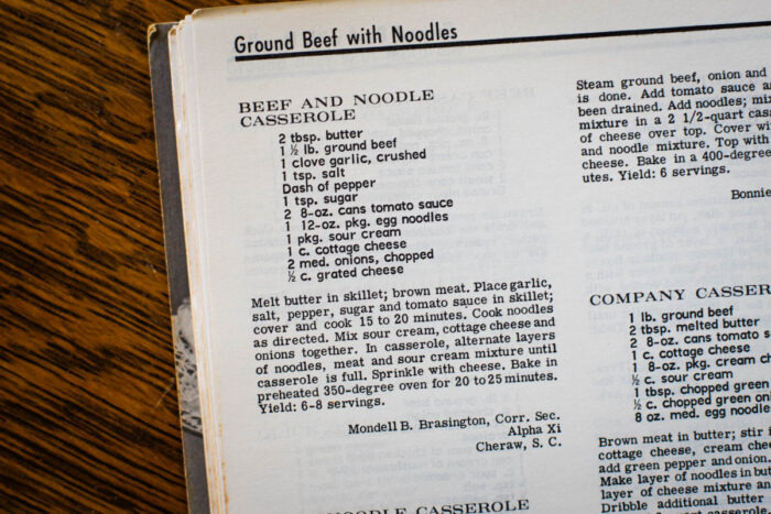 vintage recipe for hamburger noodle casserole