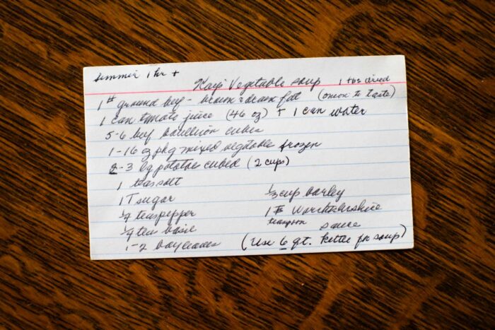vintage recipe card for soup