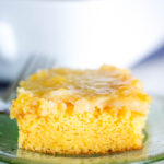 slice of 7up cake on plate with fork