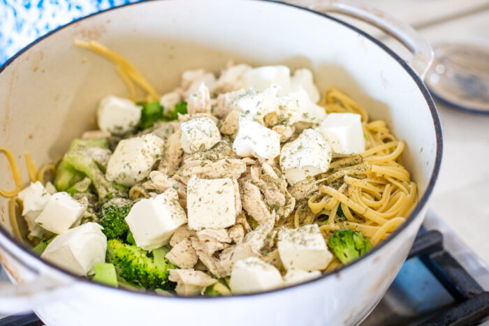 add chicken and seasoning to the stockpot