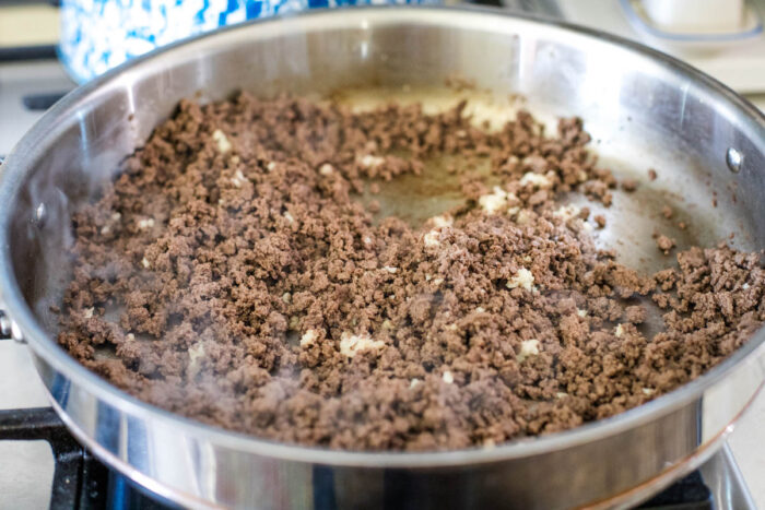 meat sauce in large skillet