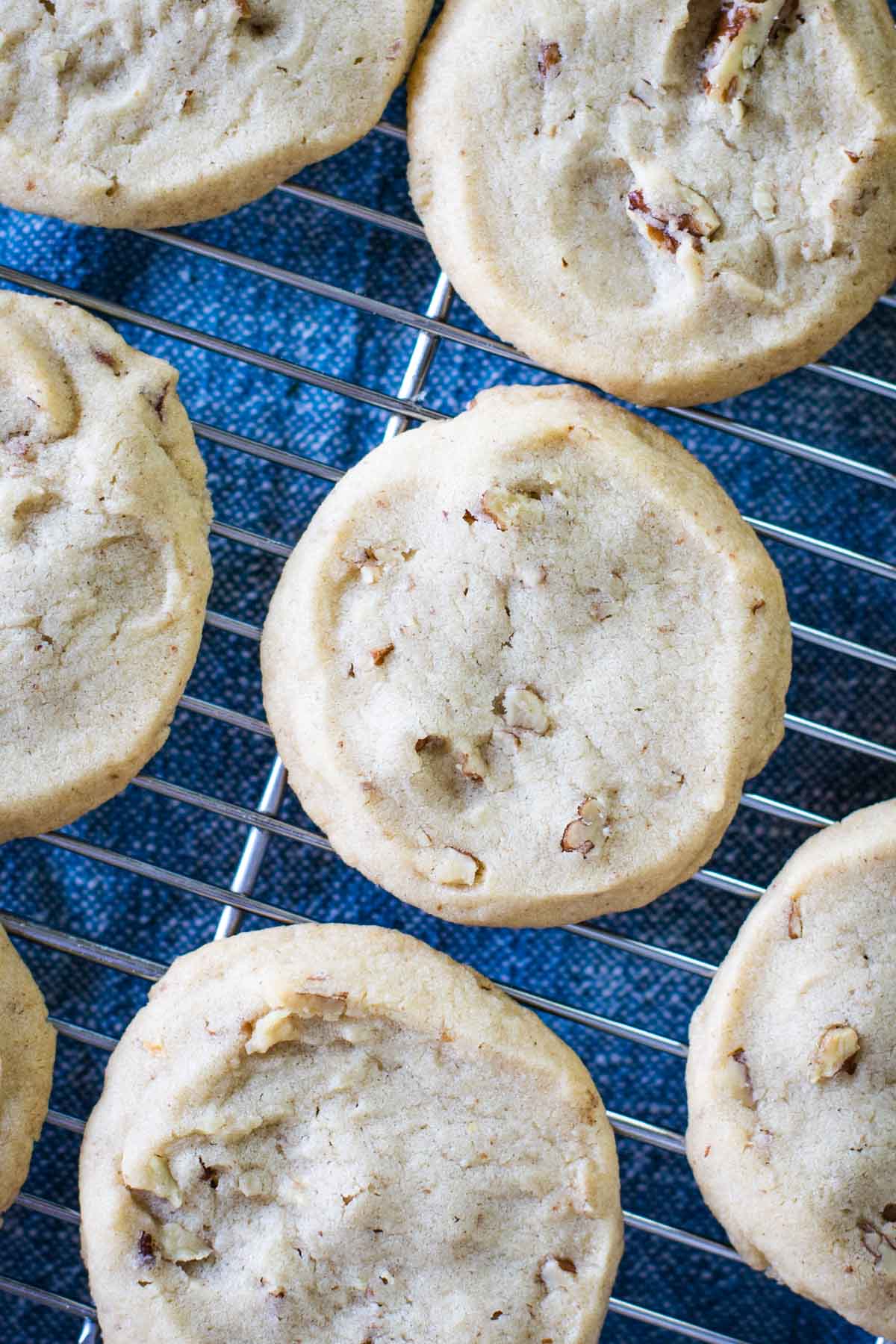 top of icebox cookies on cooling rack