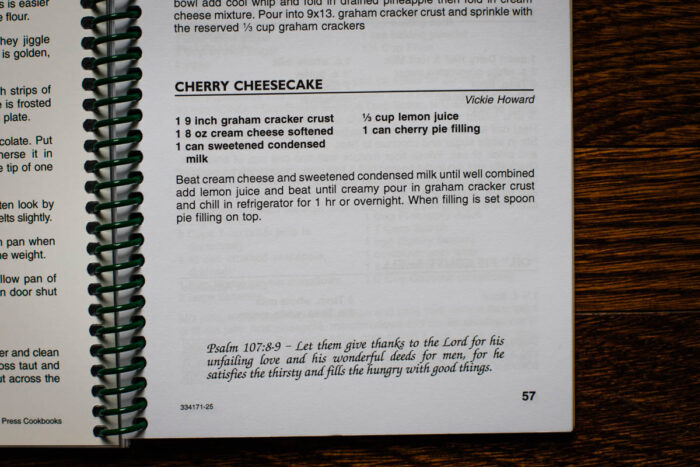 church cookbook cherry cream cheese pie recipe