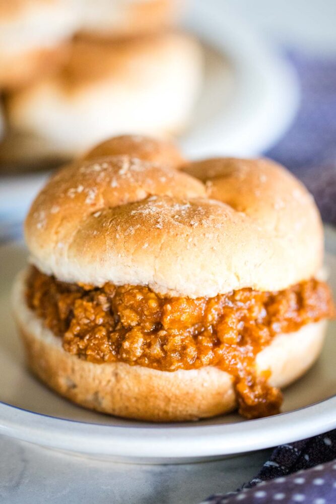pumpkin sloppy joe sandwich on plate