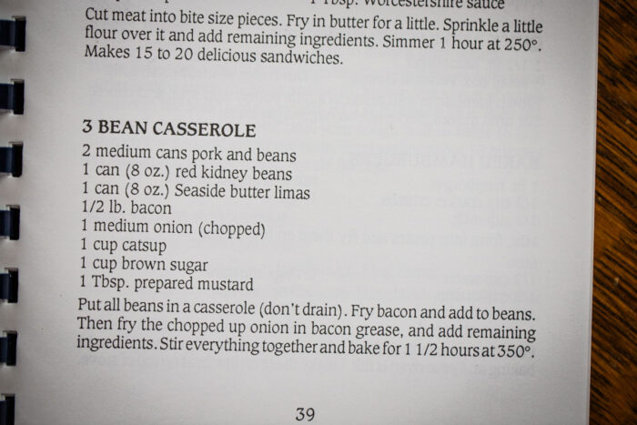 vintage recipe for 3 bean casserole