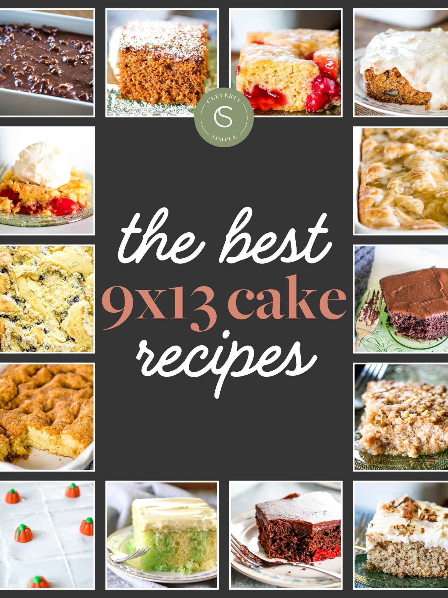 collage of 9x13 cake pictures